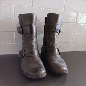 Paul Green Emerson Moto Boots grey distressed vgc us size 7.5 womens